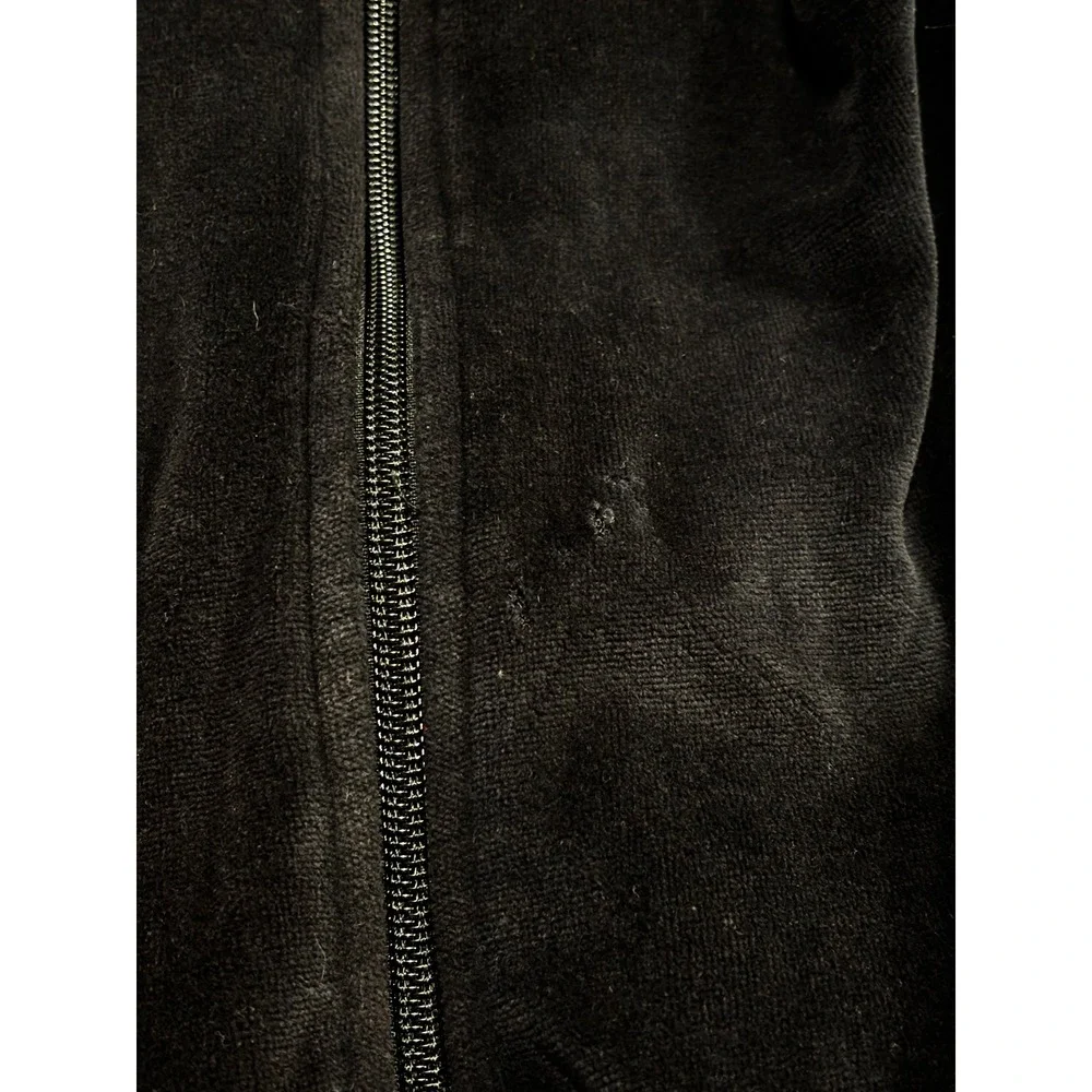 Adidas Originals Mens Black Velour Track Jacket Gold Trefoil Logo XL Full Zip